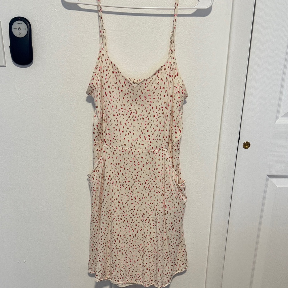41 Hawthorn Cream Dress with Red Accents